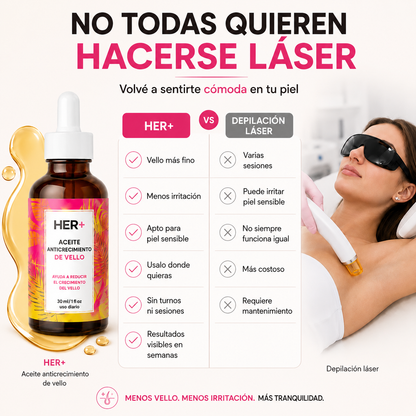 Her+ Aceite anti crecimiento del vello