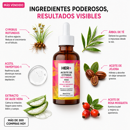 Her+ Aceite anti crecimiento del vello