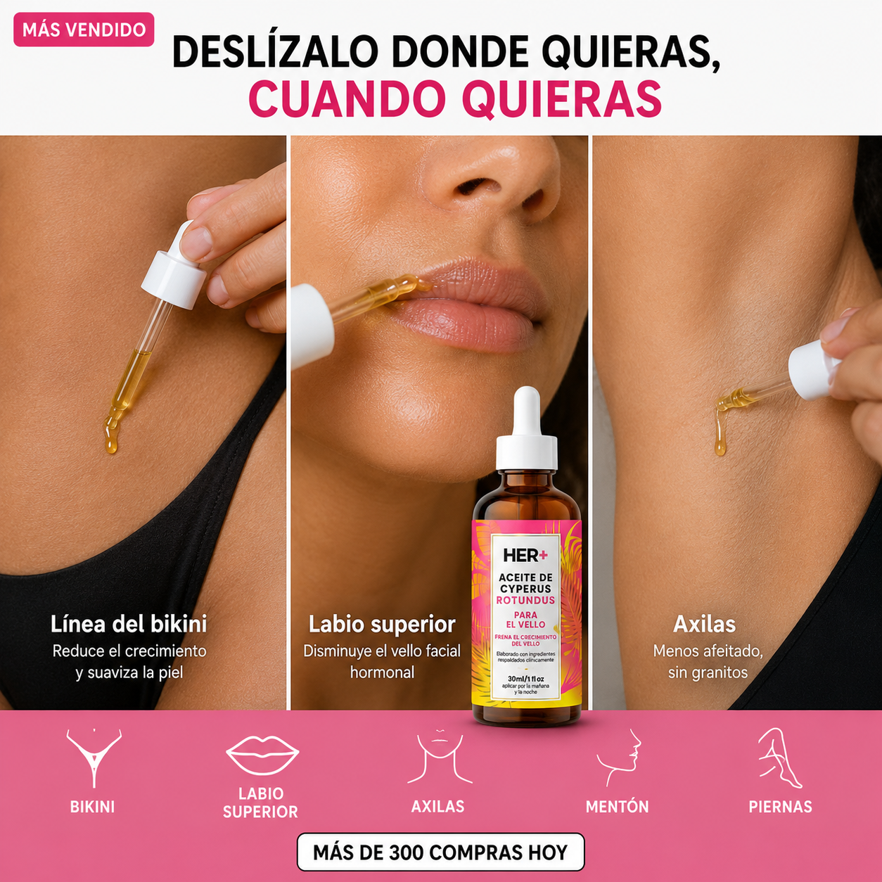 Her+ Aceite anti crecimiento del vello